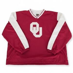 Vintage 58 Sports 2XL Oklahoma Sooners V-Neck Lined Pullover Windbreaker Jacket